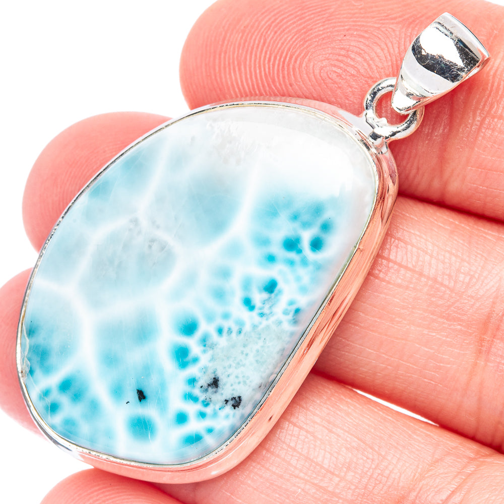 Larimar Pendant 1 3/4" (925 Sterling Silver) P44319