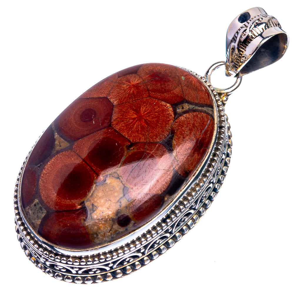 Poppy Jasper 925 Sterling Silver Pendant 1 7/8"