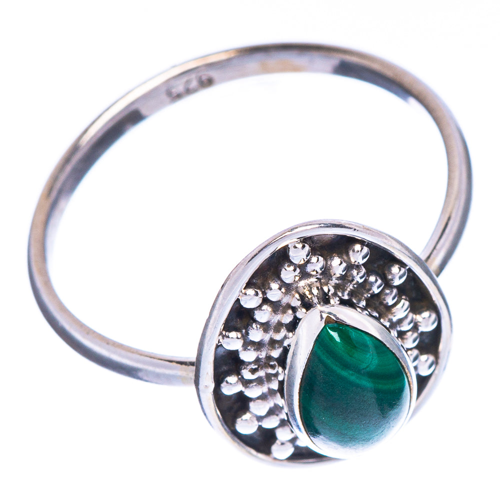 Malachite Dainty Ring Size 6.75 (925 Sterling Silver) R147058