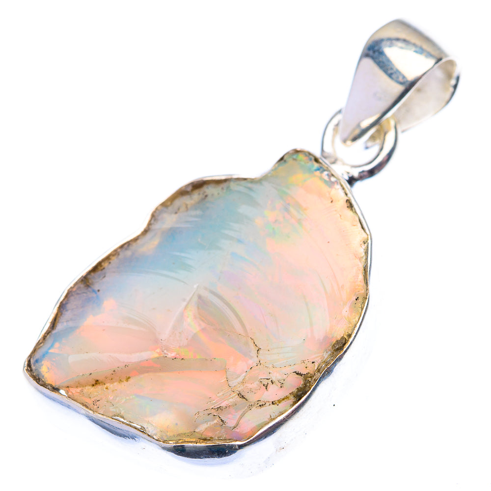 Raw Ethiopian Opal Pendant 1 3/8" (925 Sterling Silver) PD38553
