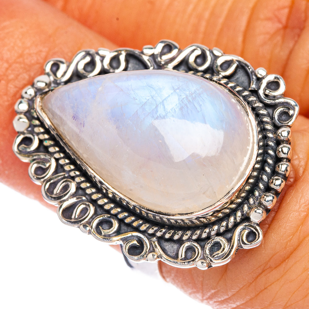 Rainbow Moonstone Ring Size 5.75 (925 Sterling Silver) R1293