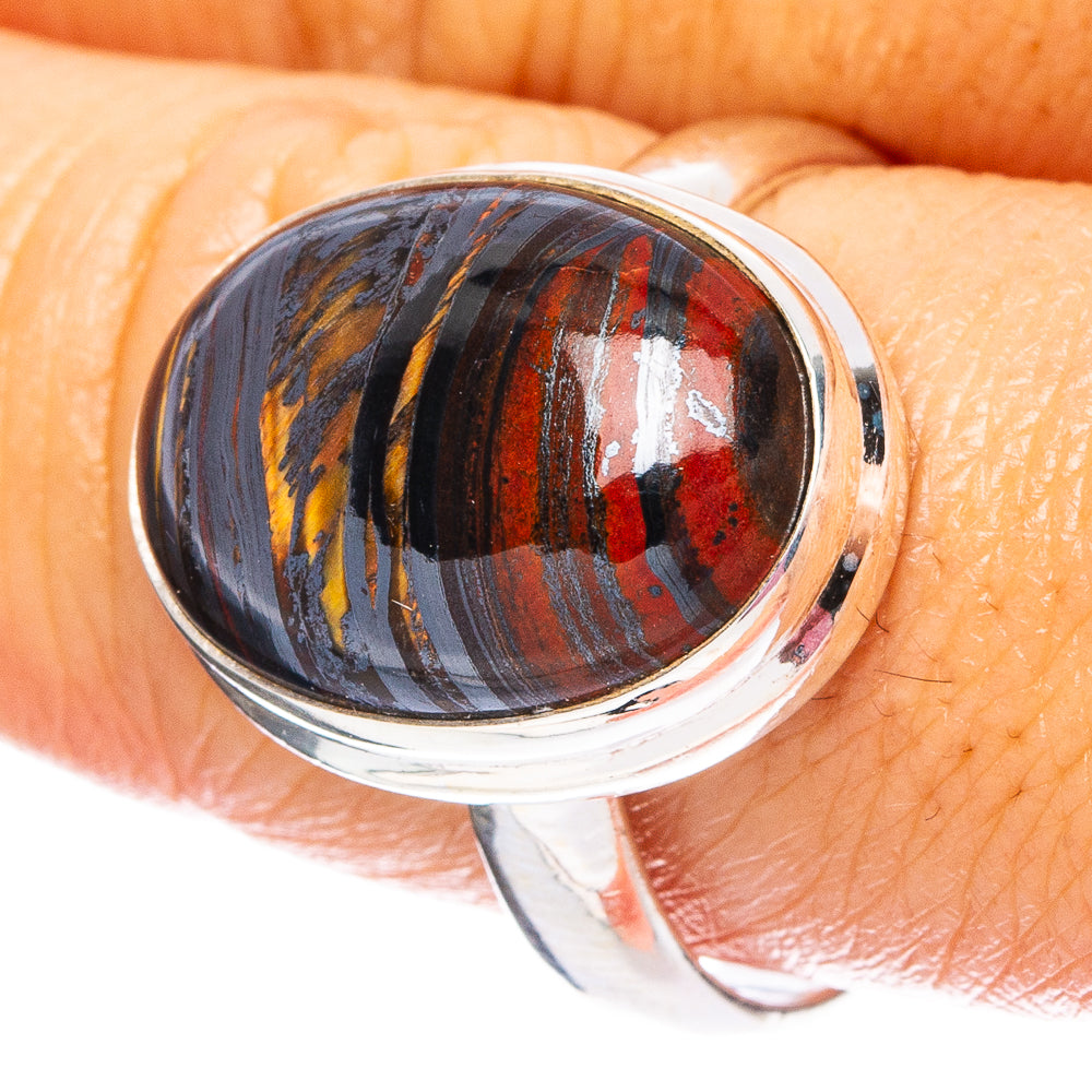 Red Tiger Iron 925 Sterling Silver Ring Size 10 (925 Sterling Silver) R6221