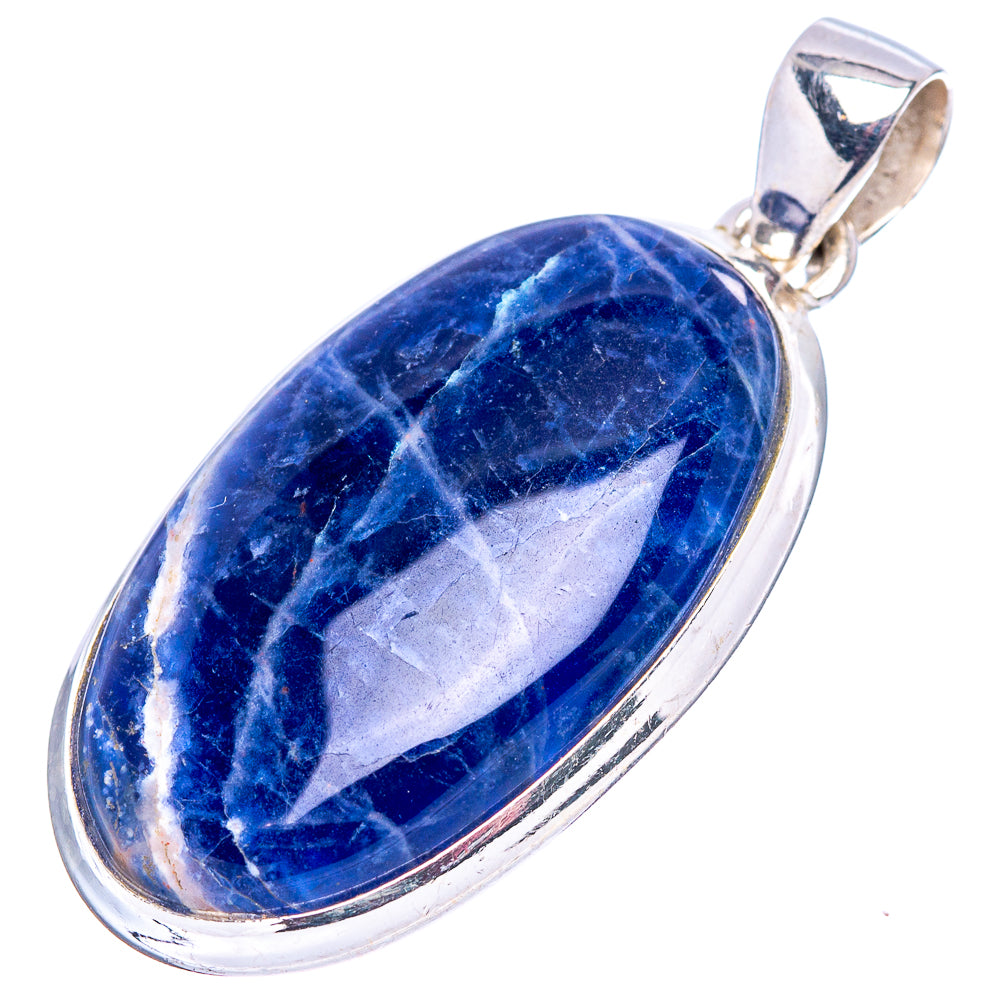 Sodalite Pendant 1 1/2" (.925 Sterling Silver)