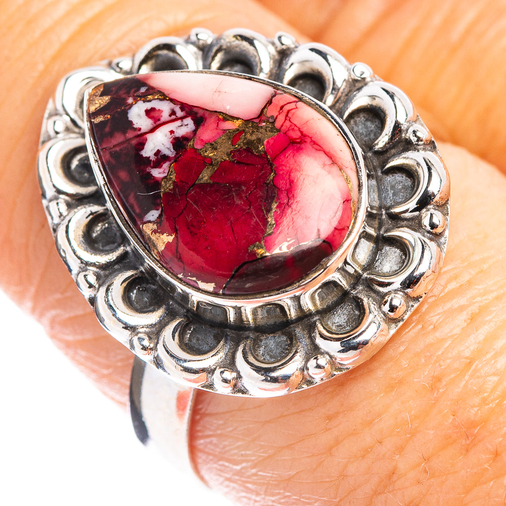 Red Dahlia Mohave Turquoise Ring Size 8.5 (.925 Sterling Silver)
