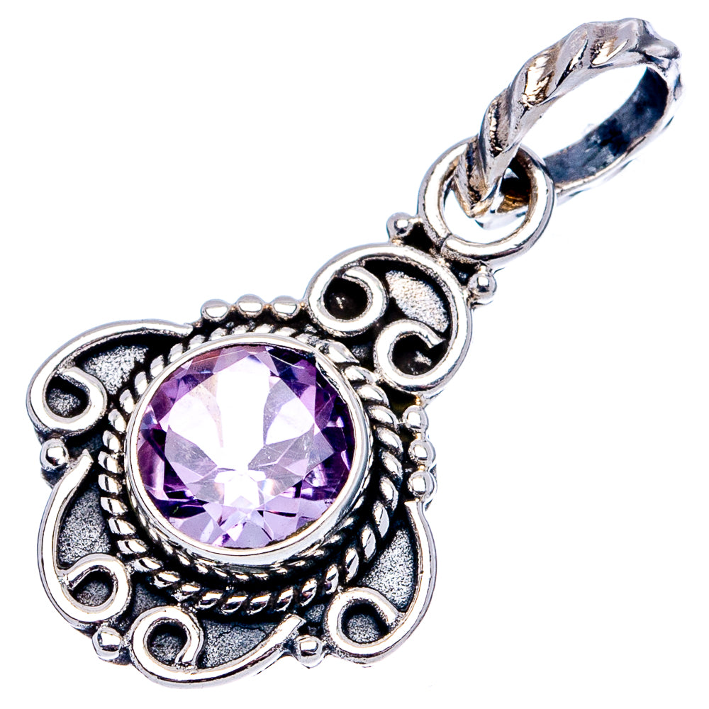 Amethyst Dainty Pendant 1 1/8" (.925 Sterling Silver)