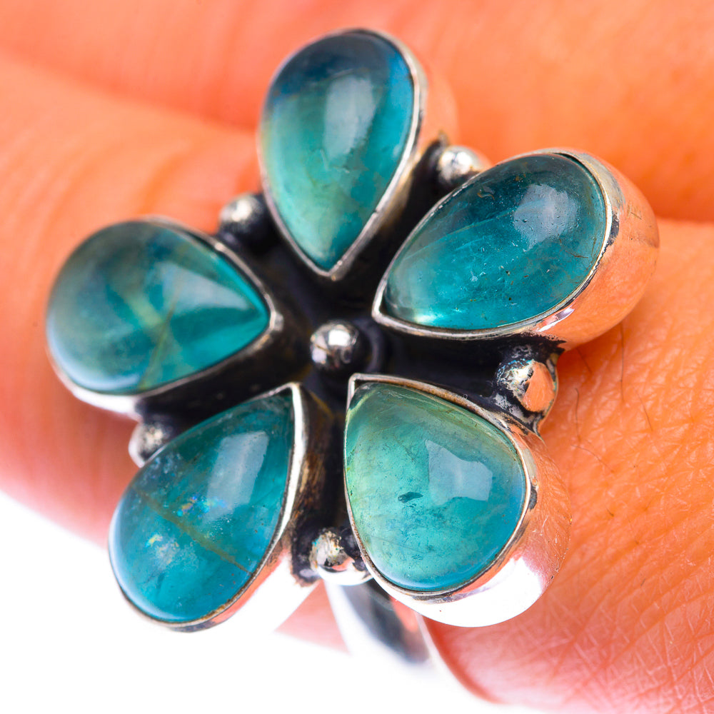 Large Blue Fluorite Ring Size 9 (925 Sterling Silver) RING140058