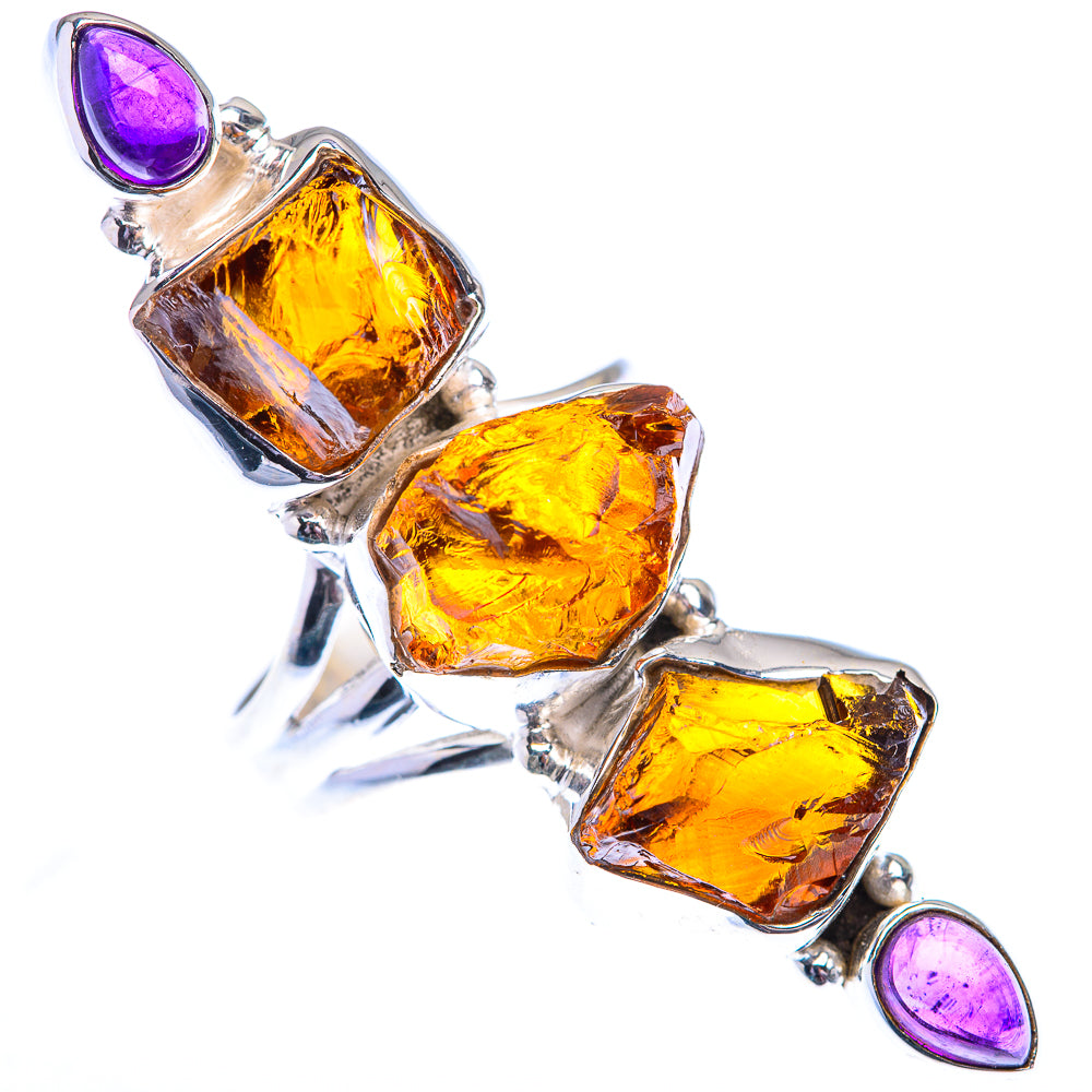 Large Raw Citrine, Amethyst 925 Sterling Silver Ring Size 6.75 (925 Sterling Silver) RING140462