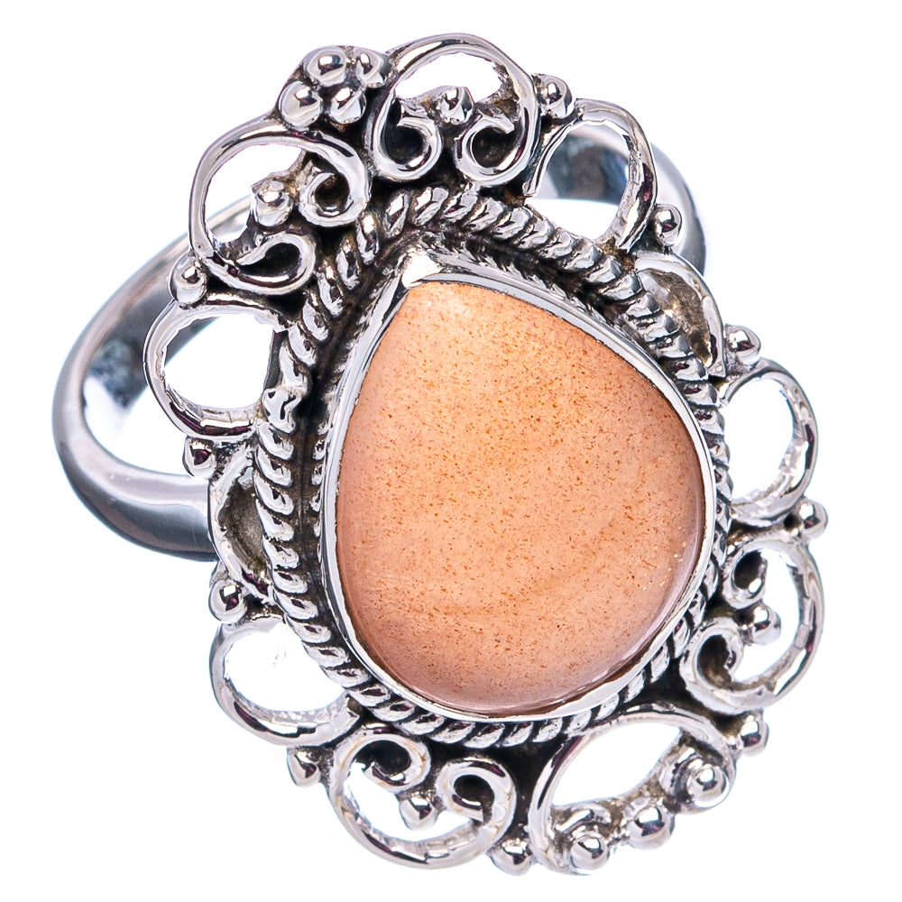 Premium Peach Moonstone Ring Size 6.75 (.925 Sterling Silver)