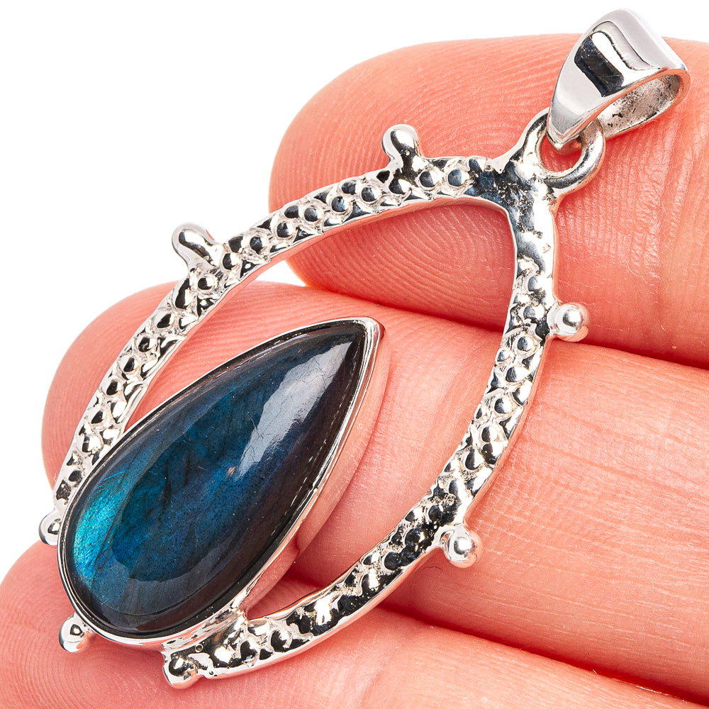 Labradorite 925 Sterling Silver Premium Pendants 1 5/8" (925 Sterling Silver) P43752