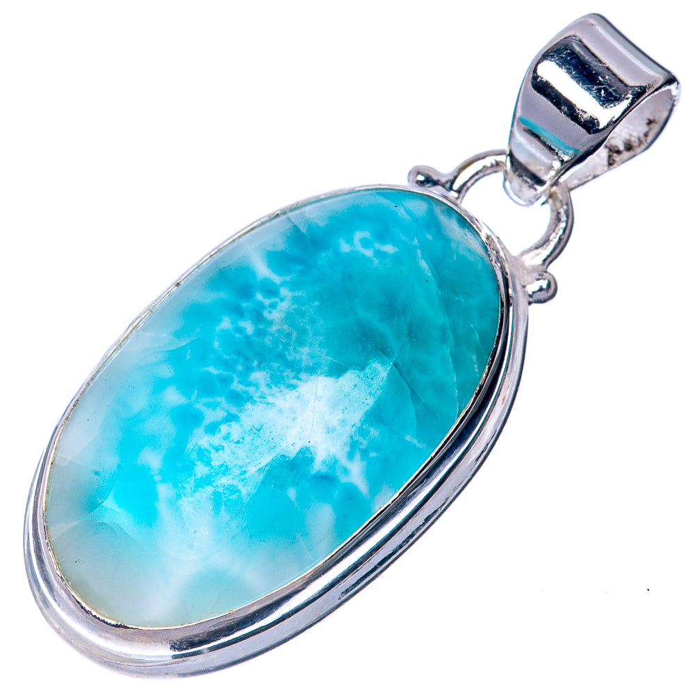 Larimar Pendant 1 3/8" (925 Sterling Silver) P40812