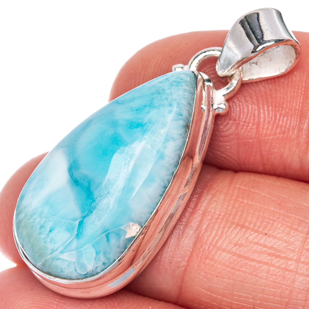 Larimar Pendant 1 3/8" (925 Sterling Silver) P40824