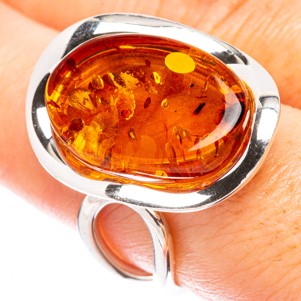 Baltic Amber Ring Size 7.75 (925 Sterling Silver) R1884