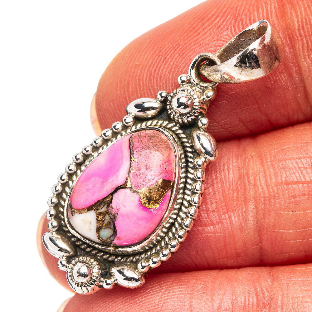 Cotton Candy Turquoise Pendant 1 3/8" (.925 Sterling Silver)