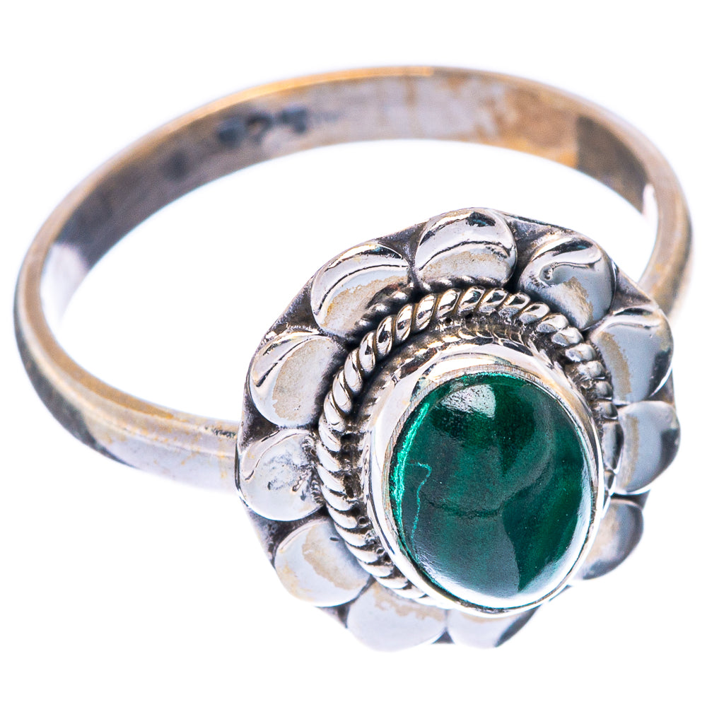 Malachite Dainty Ring Size 7 (925 Sterling Silver) R5724