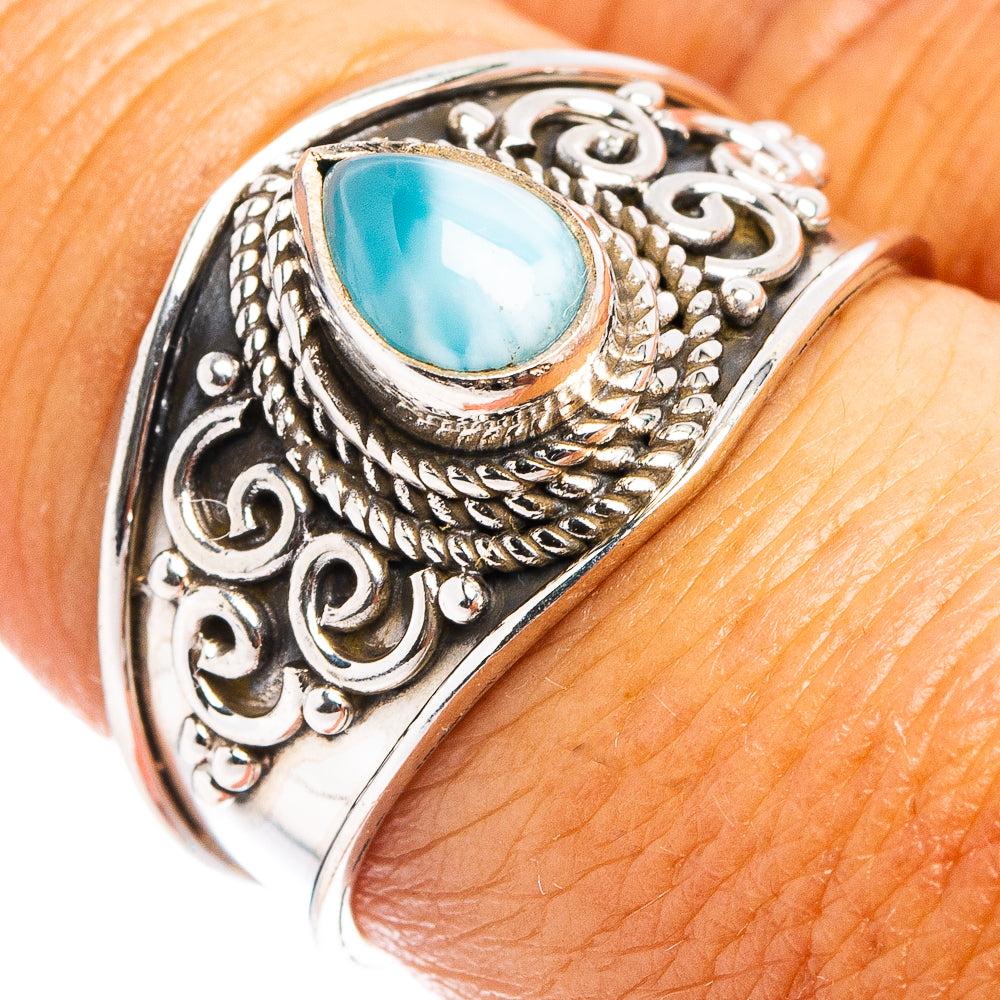 Rare Larimar Cocktail Ring Size 8 (.925 Sterling Silver)