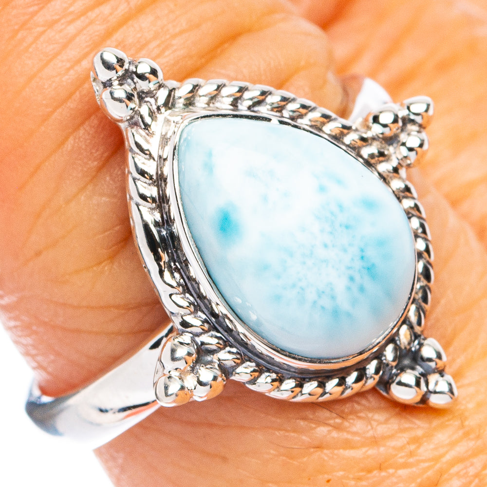 Premium Larimar Ring Size 8 (925 Sterling Silver) R8171
