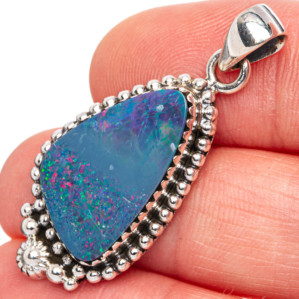Doublet Opal Pendant 1 1/2" (925 Sterling Silver) P42137