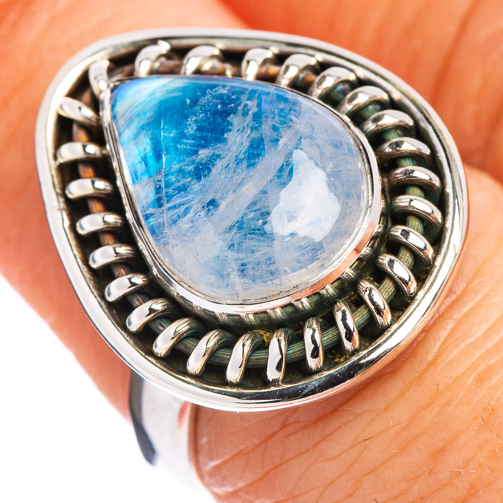 Blue Moonstone Ring Size 7 (.925 Sterling Silver)