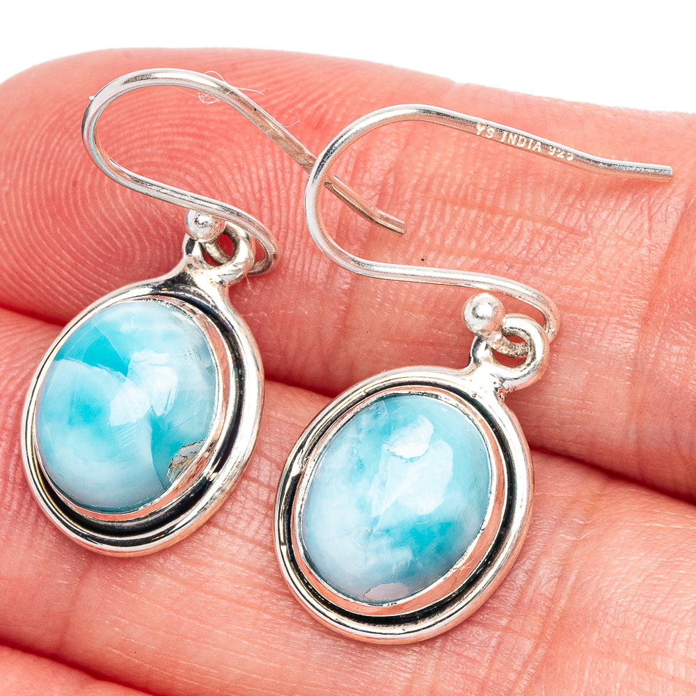 Larimar Earrings 1 1/8" (925 Sterling Silver) E433470