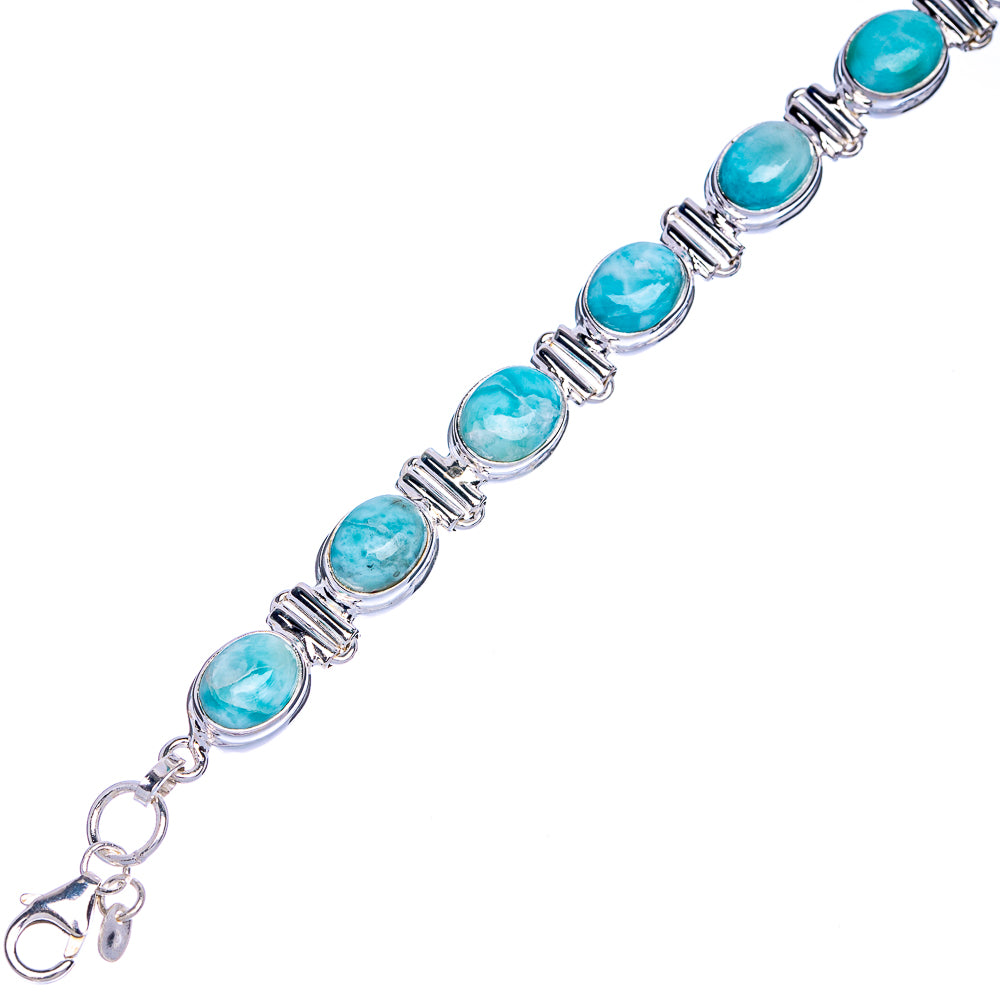 Larimar Bracelets 6 3/4 To 8 1/8" (925 Sterling Silver) B90322