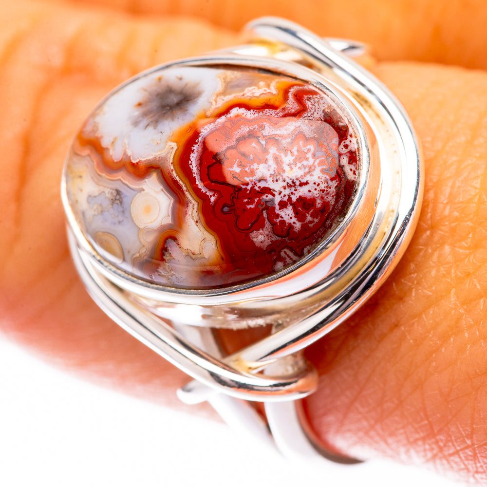 Crazy Lace Agate Ring Size 9.25 (925 Sterling Silver) R140541