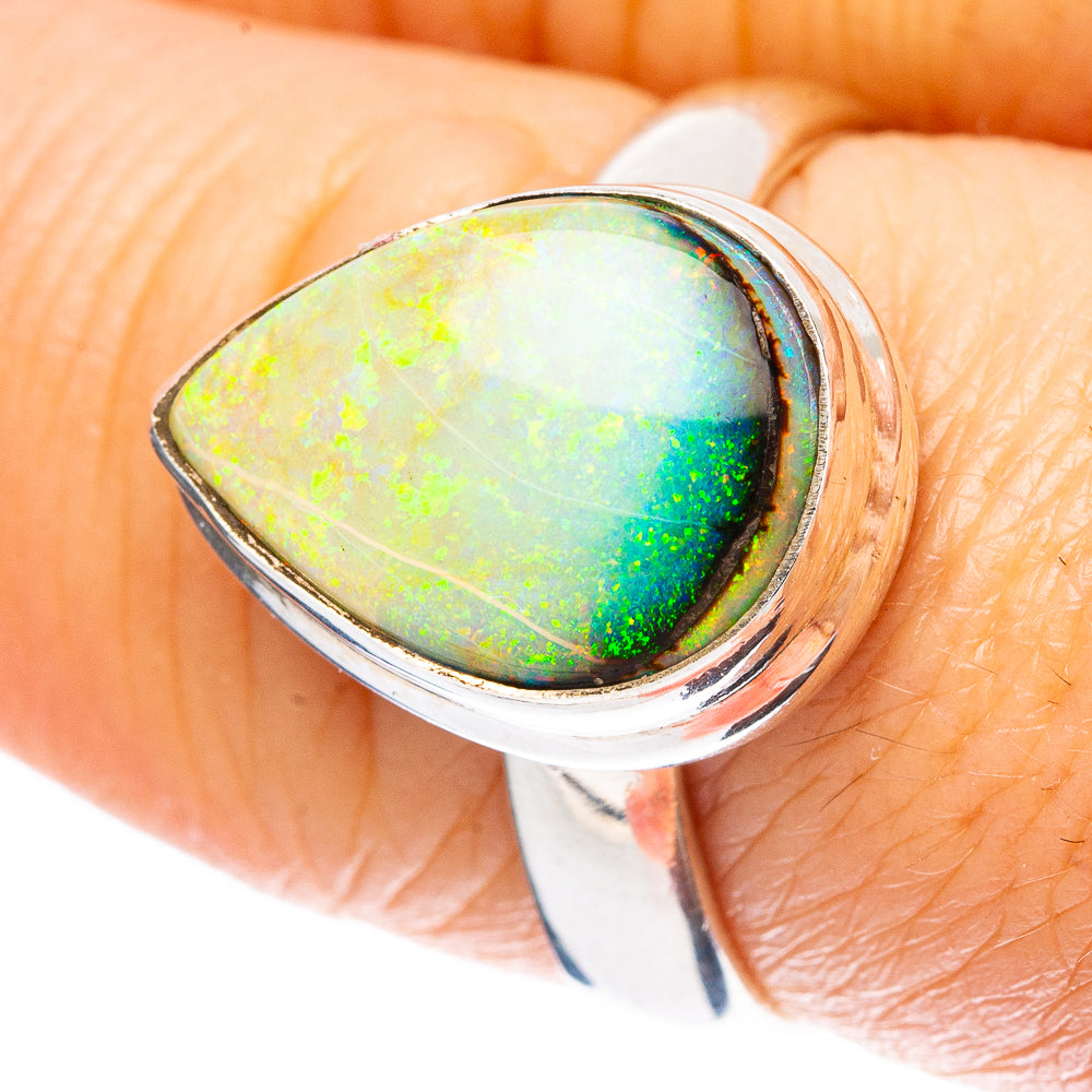 Rare Sterling Opal Ring Size 8 (925 Sterling Silver) R4389