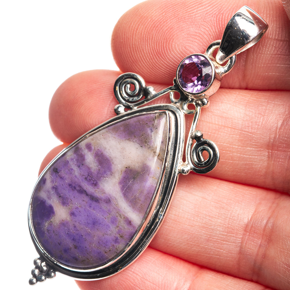 Tiffany Stone, Amethyst Pendant 2 1/4" (925 Sterling Silver) P39061