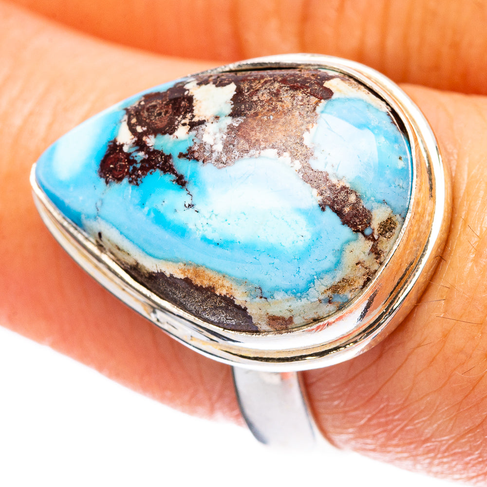 Rare Golden Hills Turquoise Ring Size 8 (925 Sterling Silver) R4138