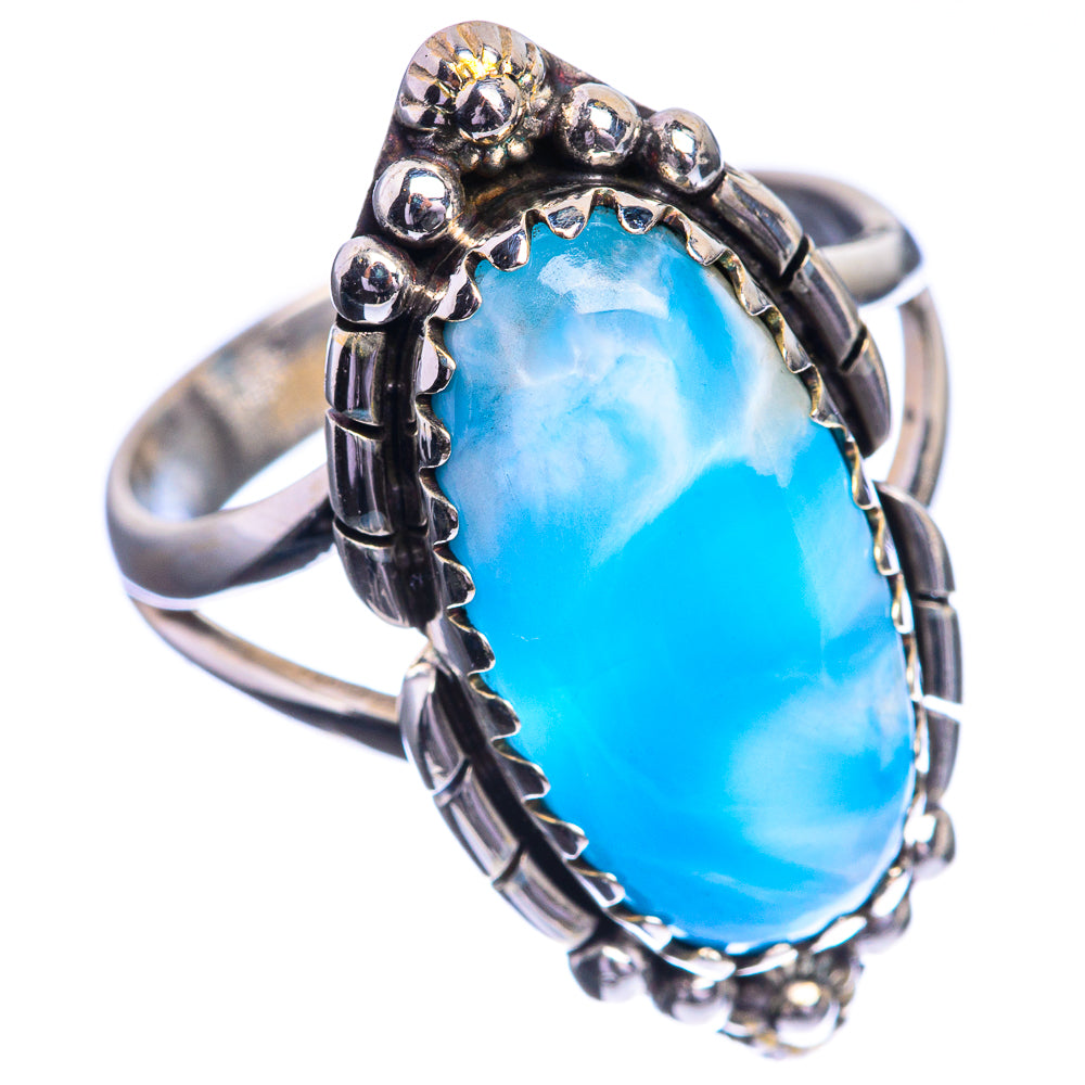 Larimar 925 Sterling Silver Ring Size 7.5