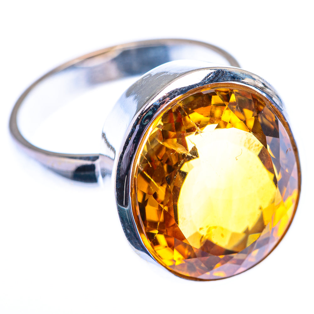 Faceted Citrine 925 Sterling Silver Ring Size 8.25 (925 Sterling Silver) RING140322