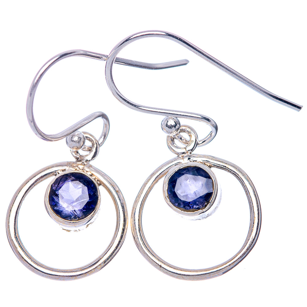 Faceted Tanzanite EarDainty Rings 1 1/8" (925 Sterling Silver) E433137