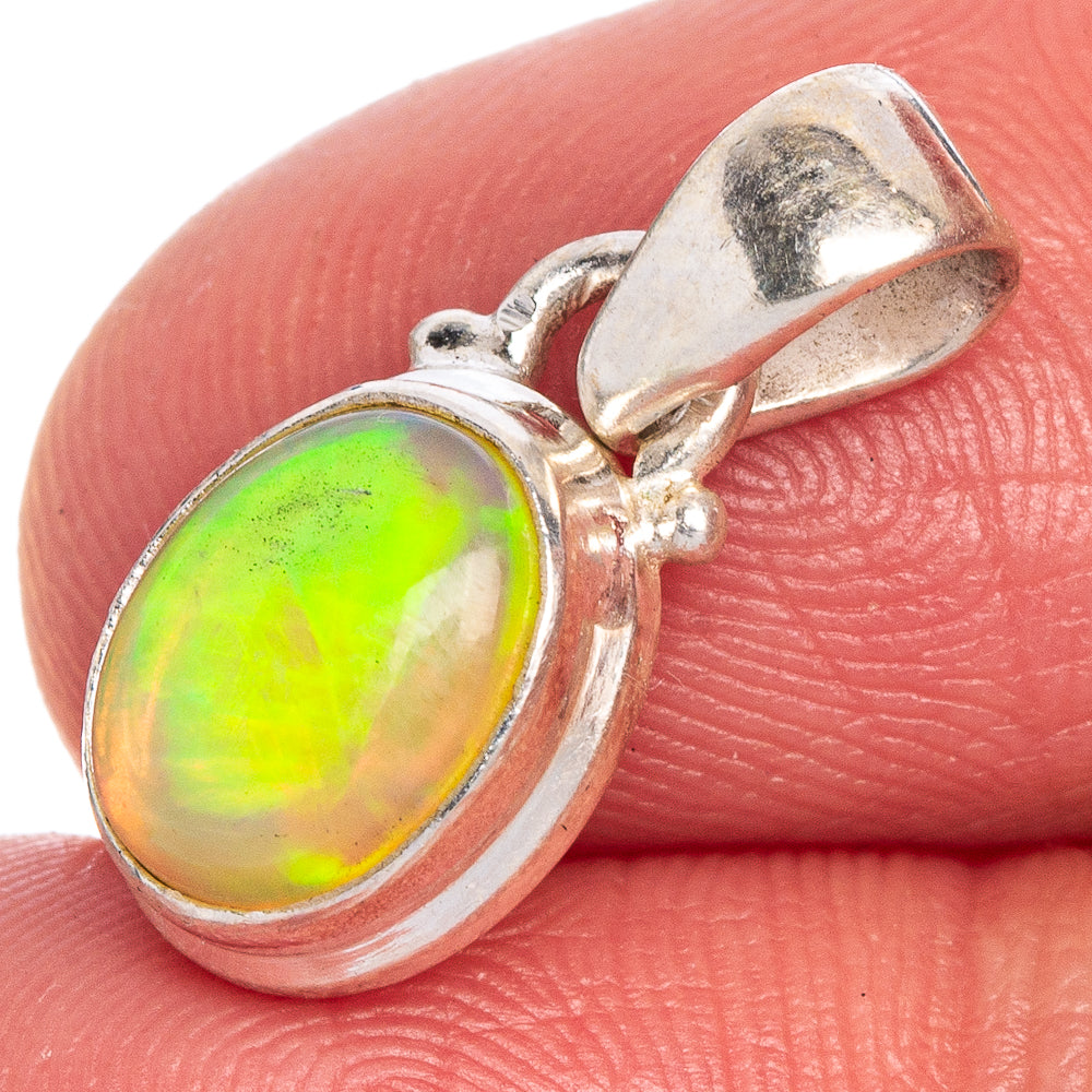 Rare Ethiopian Opal Pendant 3/4" (925 Sterling Silver) P40653