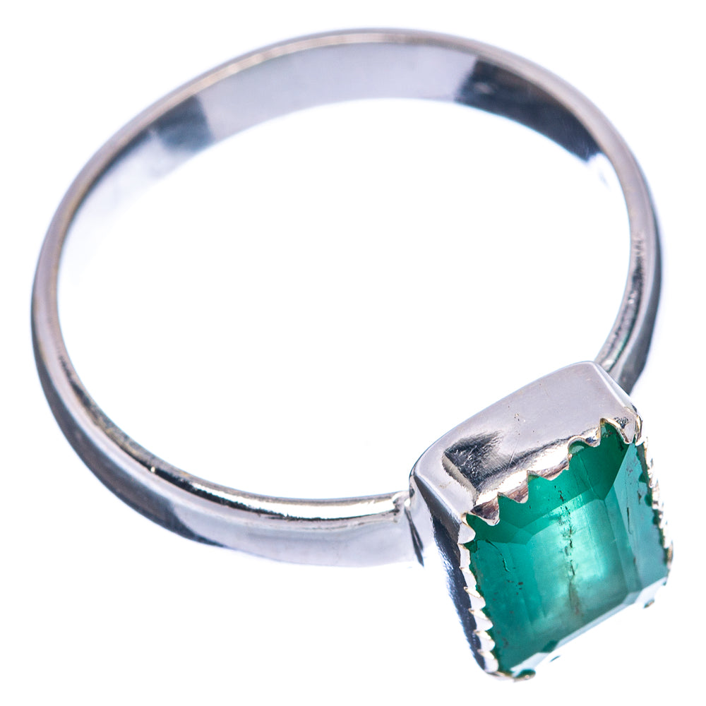 Rare Premium Faceted Zambian Emerald Ring Size 9 (.925 Sterling Silver)