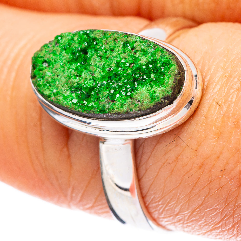 Rare Uvarovite Garnet Ring Size 7.75 (925 Sterling Silver) R4213