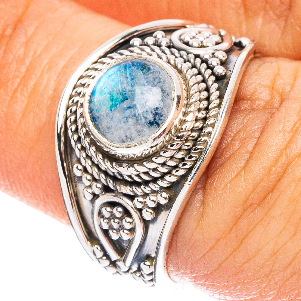 Rainbow Moonstone Ring Size 6.75 (925 Sterling Silver) R8003