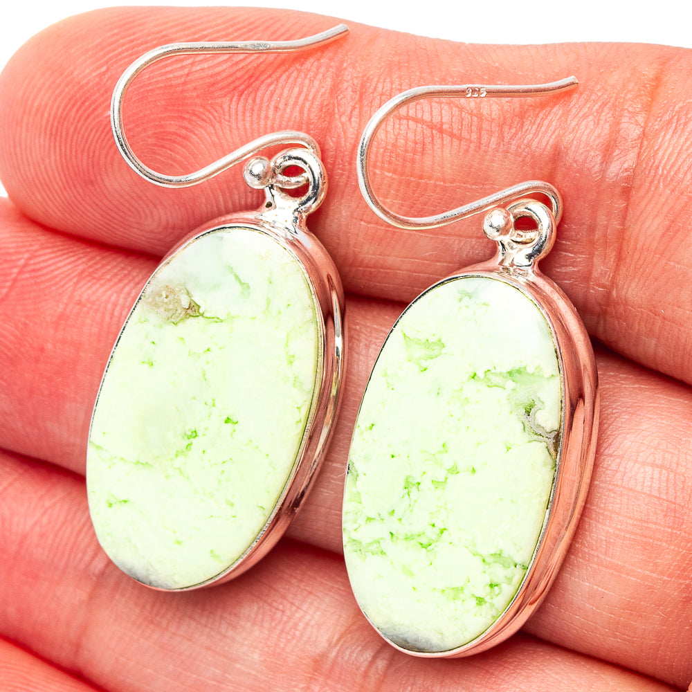 Premium Lemon Chrysoprase Earrings 1 5/8" (.925 Sterling Silver)