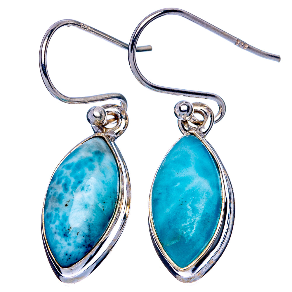 Larimar Earrings 1 1/4" (925 Sterling Silver) E1916