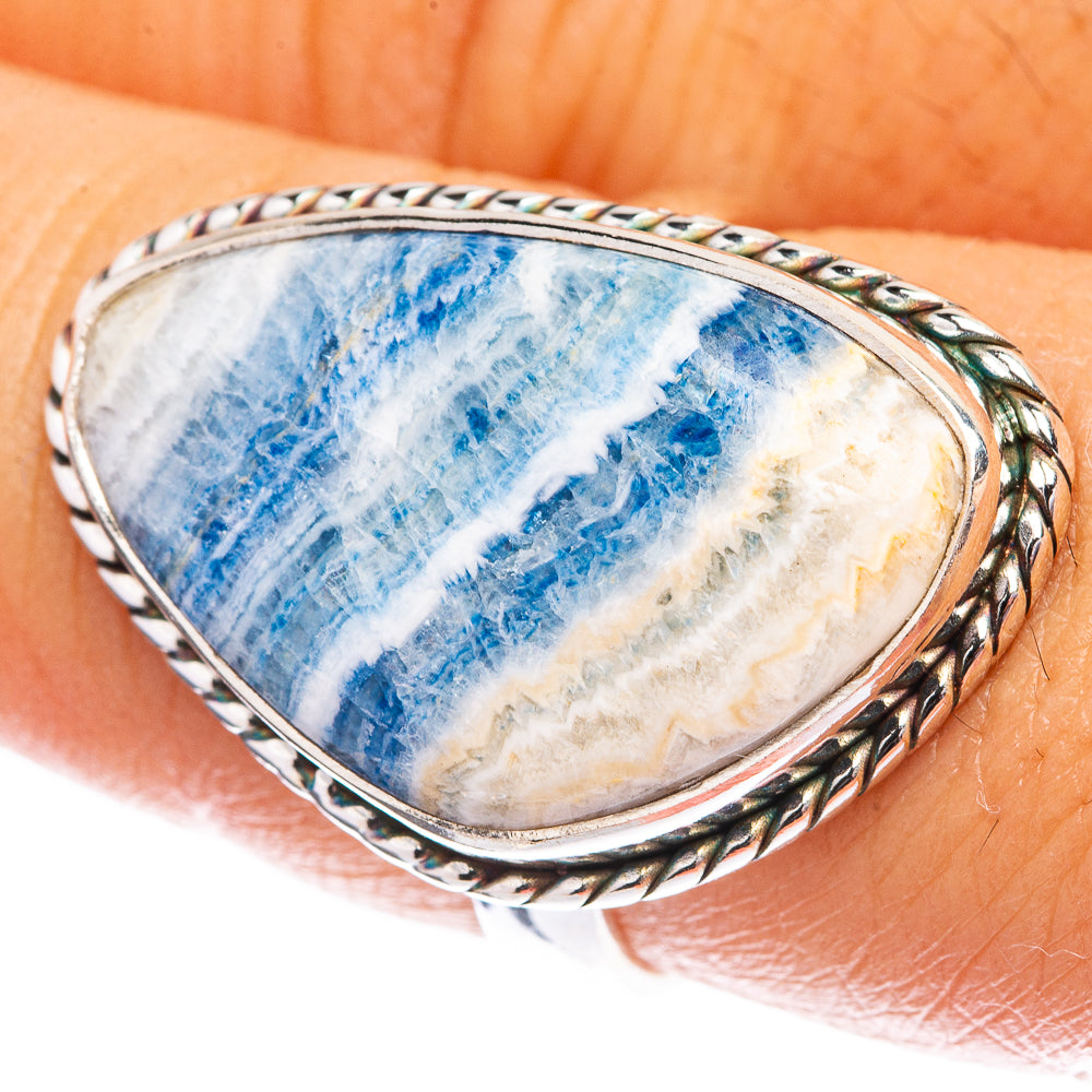 Blue Scheelite Ring Size 8.25 (925 Sterling Silver) R142619