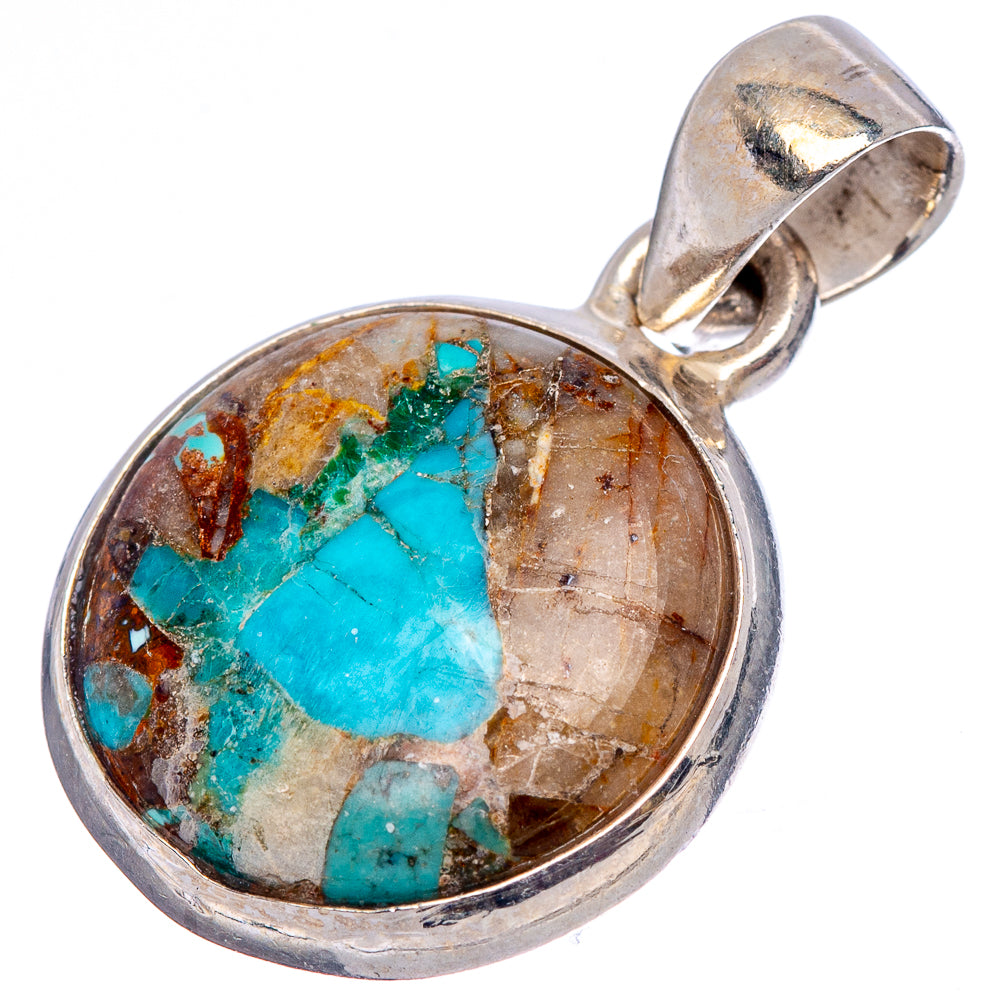 Royston Turquoise Matrix Pendant 1 1/8" (.925 Sterling Silver)