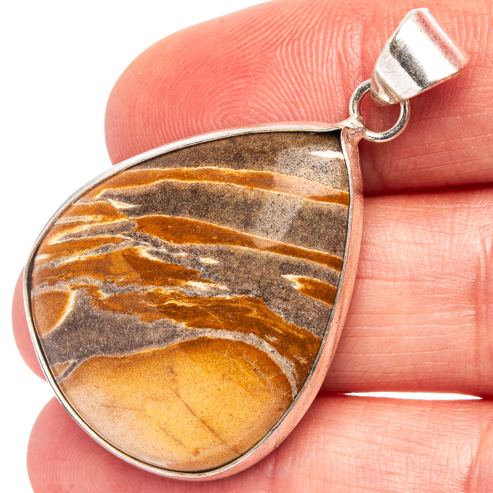 Landscape Jasper Pendant 1 3/4" (Silver Plated)