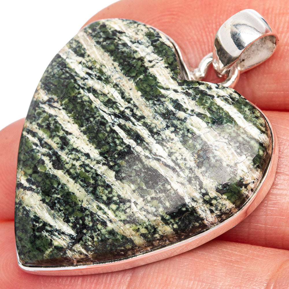 Swiss Opal Heart Pendant 1 5/8" (925 Sterling Silver) P42071