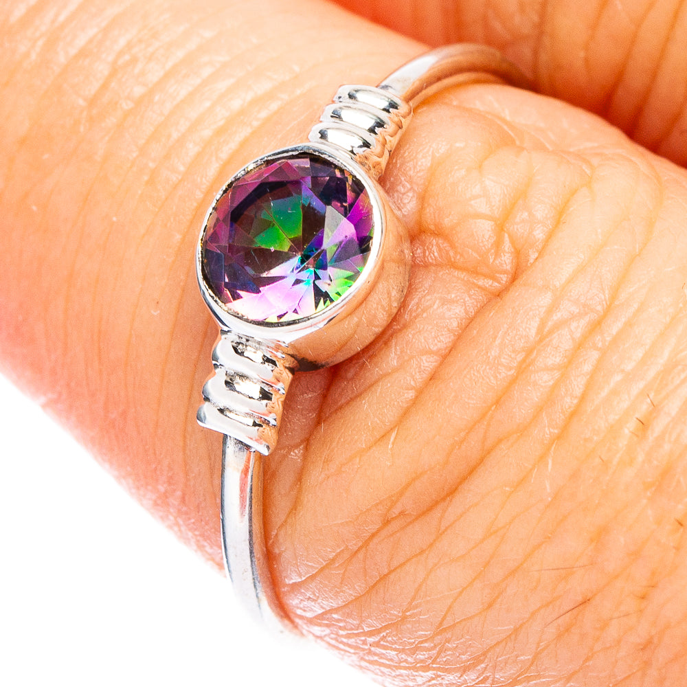 Mystic Topaz Dainty Ring Size 8 (925 Sterling Silver) R146887