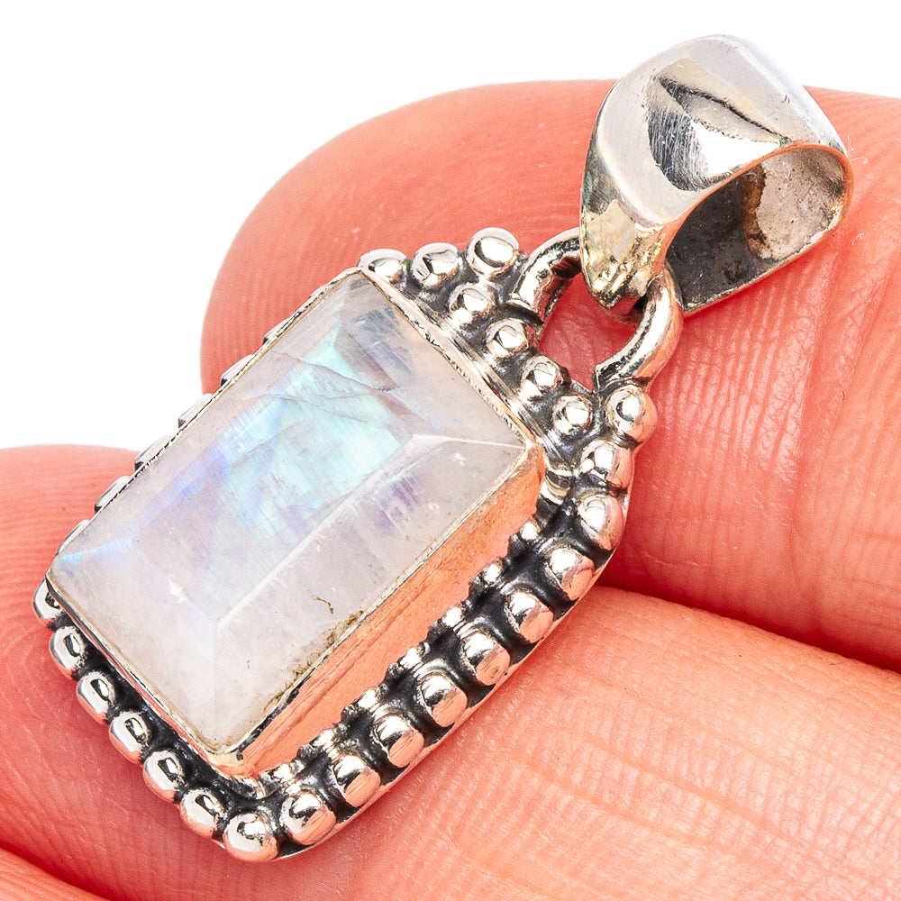 Rainbow Moonstone Pendant 1" (925 Sterling Silver) P44922