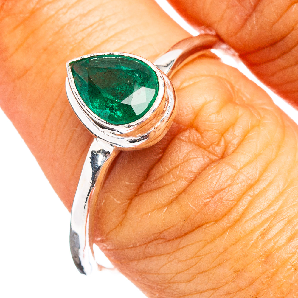 Premium Zambian Emerald Ring Size 9 (.925 Sterling Silver)