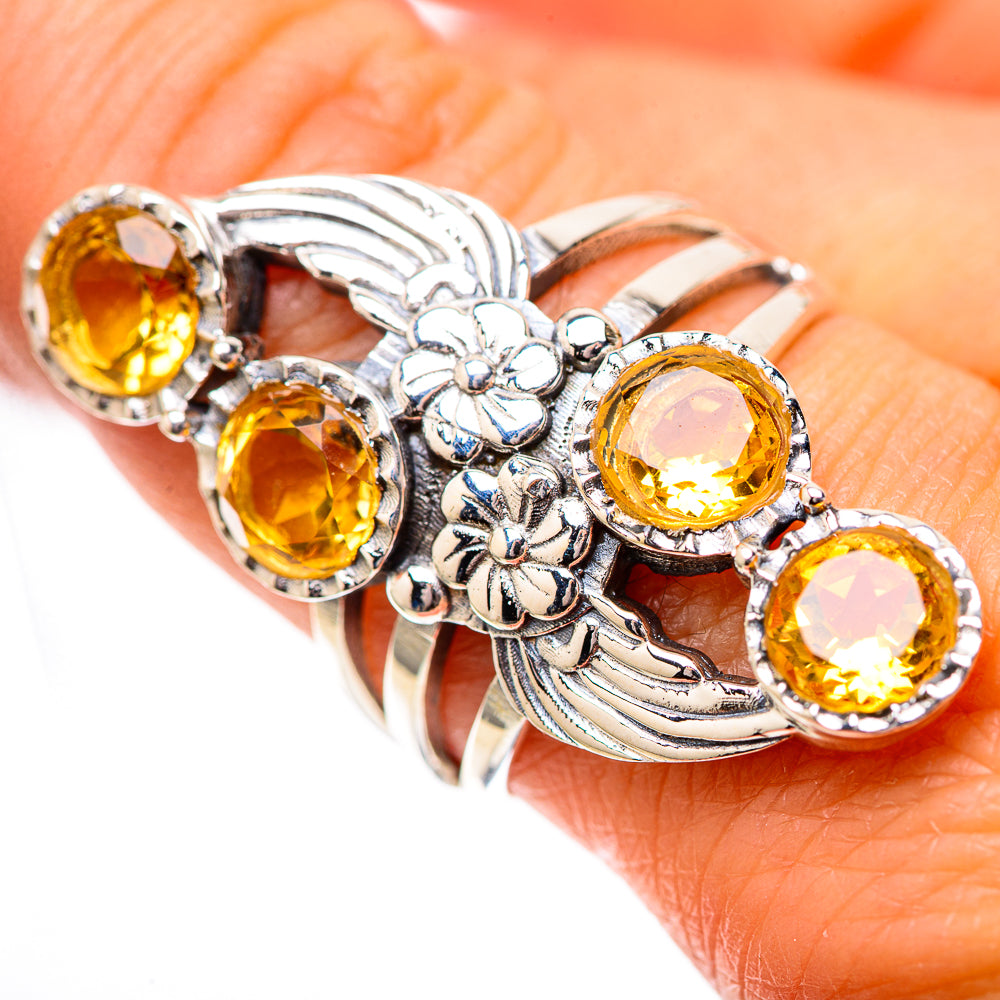 Large Faceted Citrine Ring Size 9 (925 Sterling Silver) RING139086