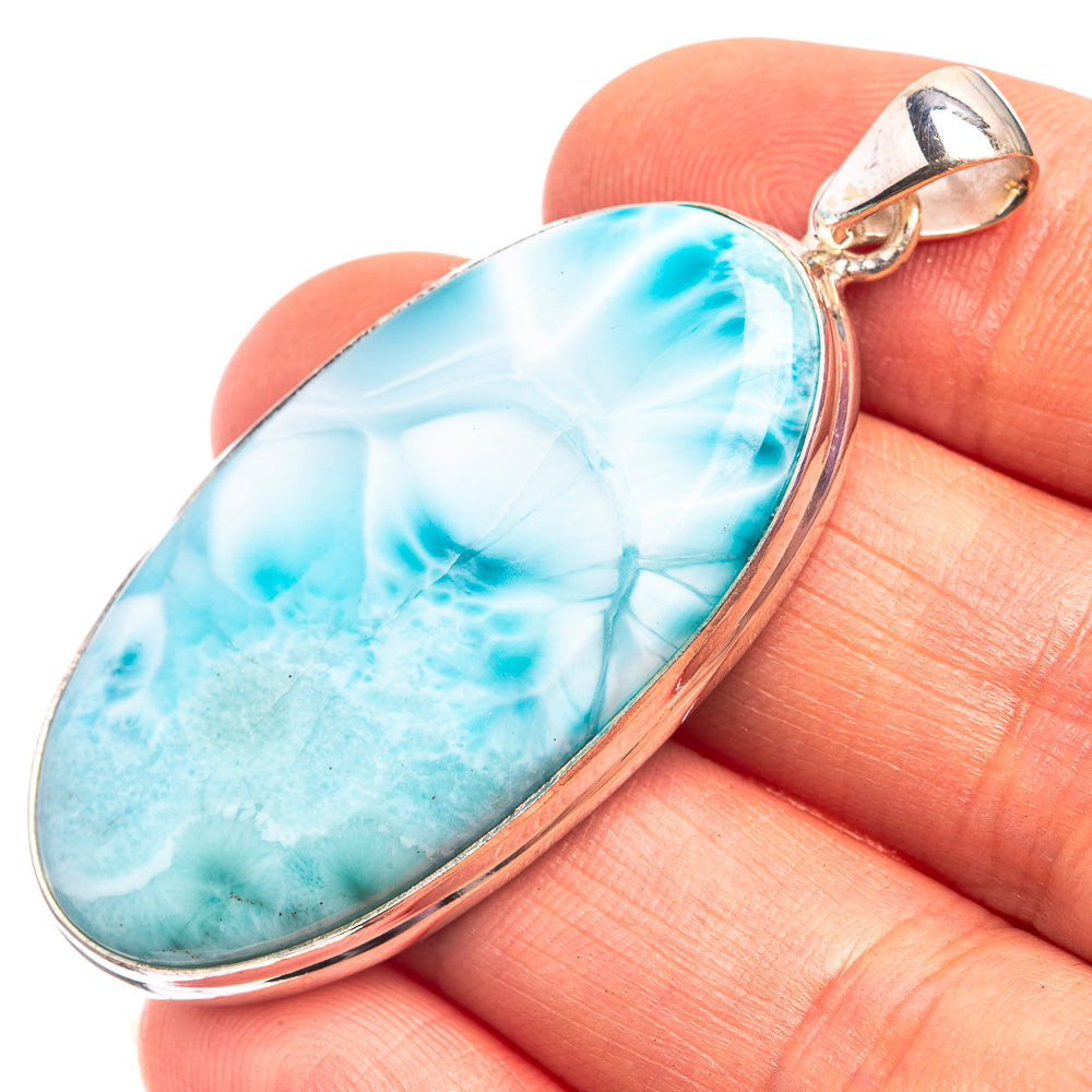 Larimar Pendant 2 1/8" (925 Sterling Silver) P38806