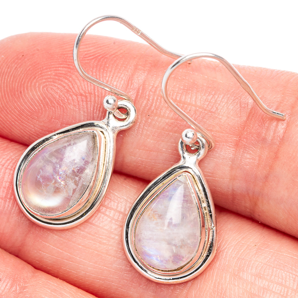 Rainbow Moonstone Earrings 1 1/4" (925 Sterling Silver) E433207