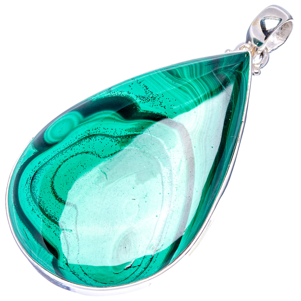 Malachite Pendant 2 3/8" (.925 Sterling Silver)