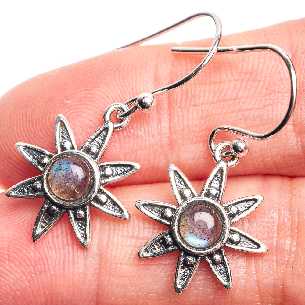 Labradorite Dainty Earrings 1 1/4" (925 Sterling Silver) E432491