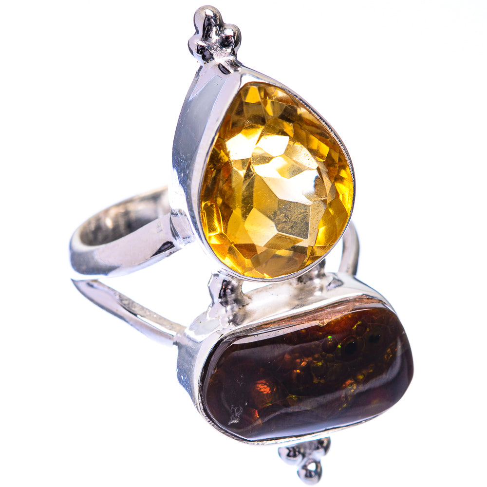 Mexican Fire Agate, Citrine Ring Size 5.5 (925 Sterling Silver) R141577